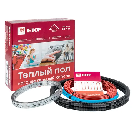 Кабельный теплый пол EKF 2250Вт / 152м / 15м2 Кабельный теплый пол EKF 2250Вт / 152м / 15м2