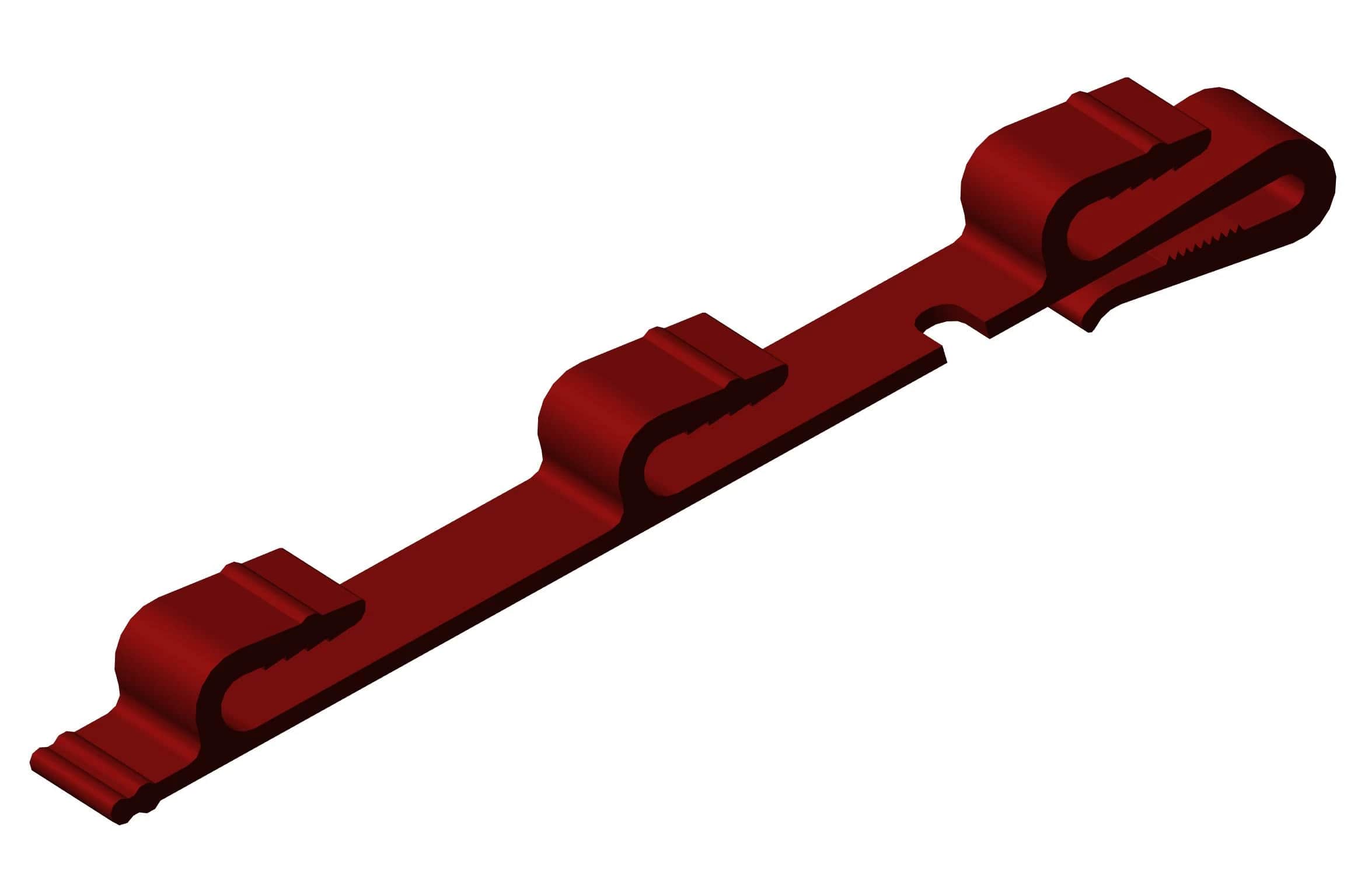 Зажим крепежный КМ/3Т, красный RAL 3016