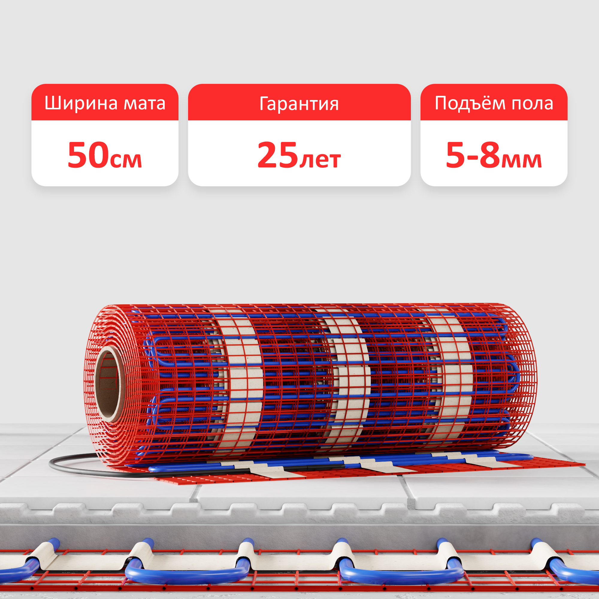 AlfaMat-150 (15,0 м²) нагревательный мат для теплого пола