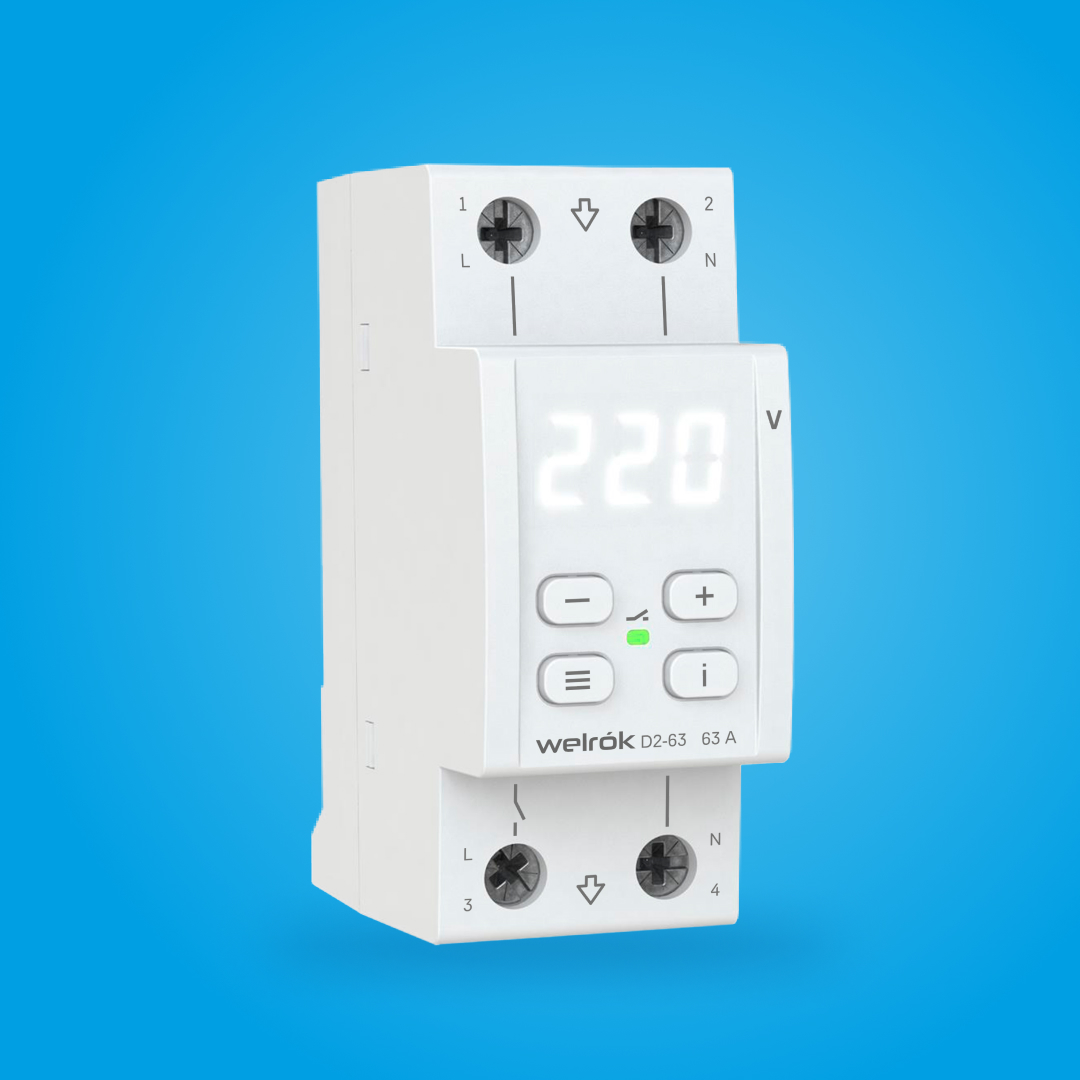 Реле напряжения Welrok D2-63 (на 3 клеммы)