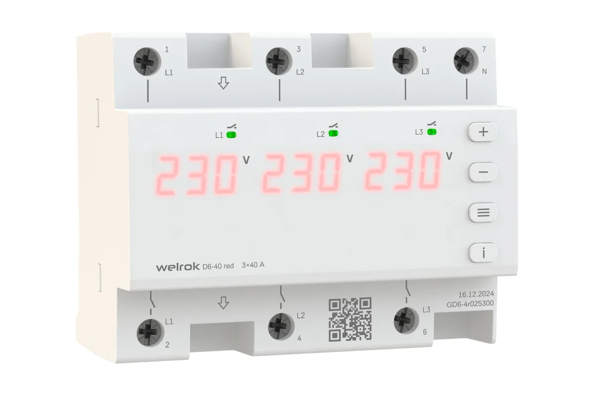 Реле напряжения Welrok D6-40 red Реле напряжения Welrok D6-40 red