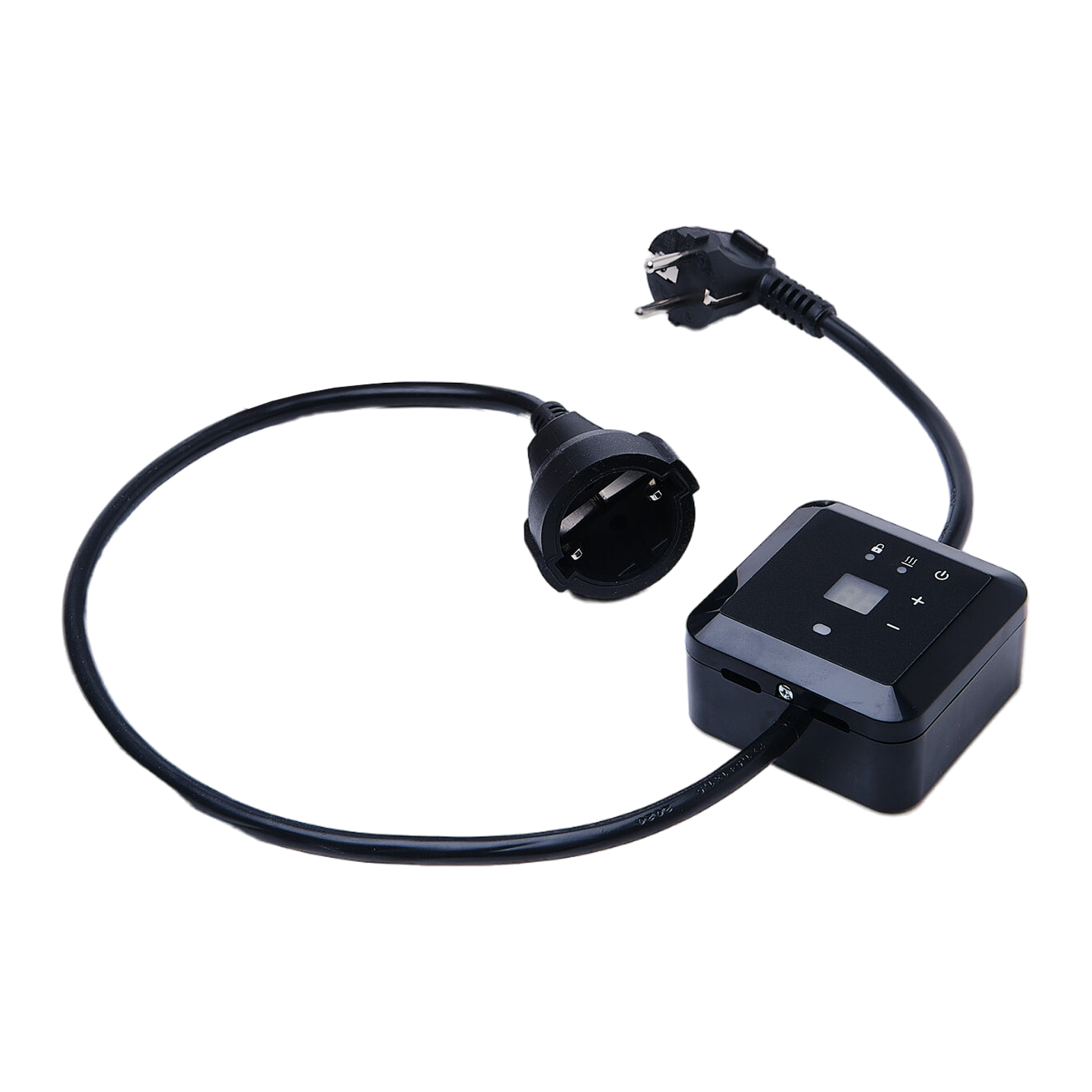 Эрголайт ТР-09Р терморегулятор для обогревателей на проводе с вилкой и розеткой, черный