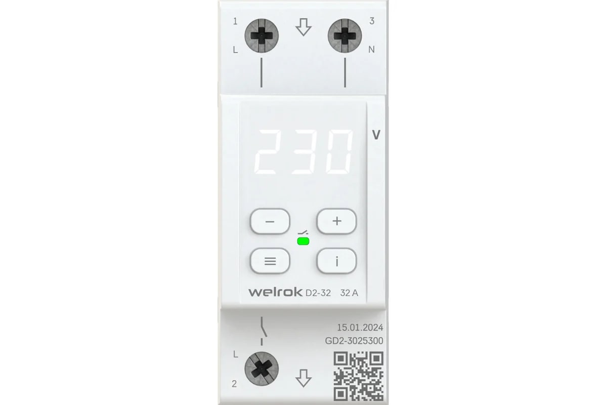 Welrok D2-32 реле напряжения на 3 клеммы