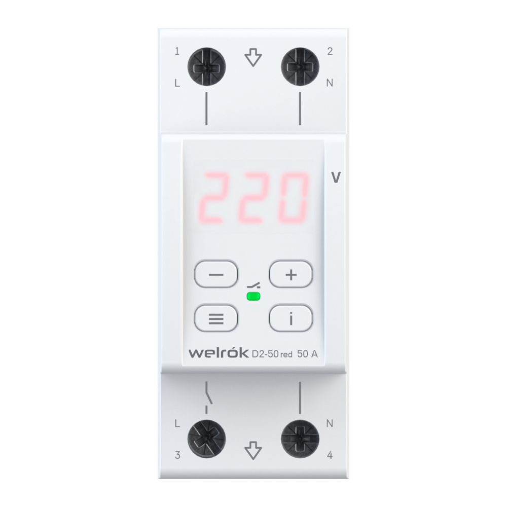 Welrok D2-50 red реле напряжения на 3 клеммы