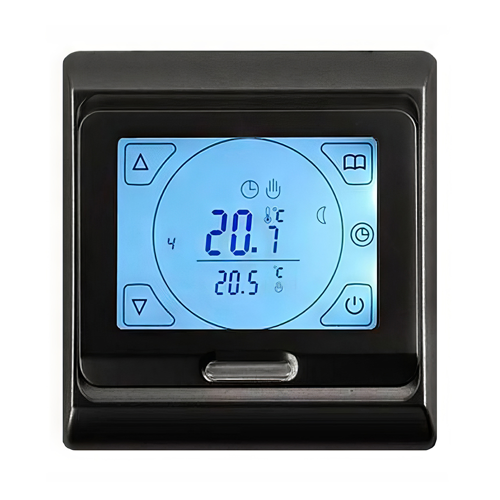 AlfaReg E-91.716 терморегулятор для теплого пола программируемый сенсорный, 16A, черный AlfaReg E-91.716 терморегулятор для теплого пола программируемый сенсорный, 16A, черный